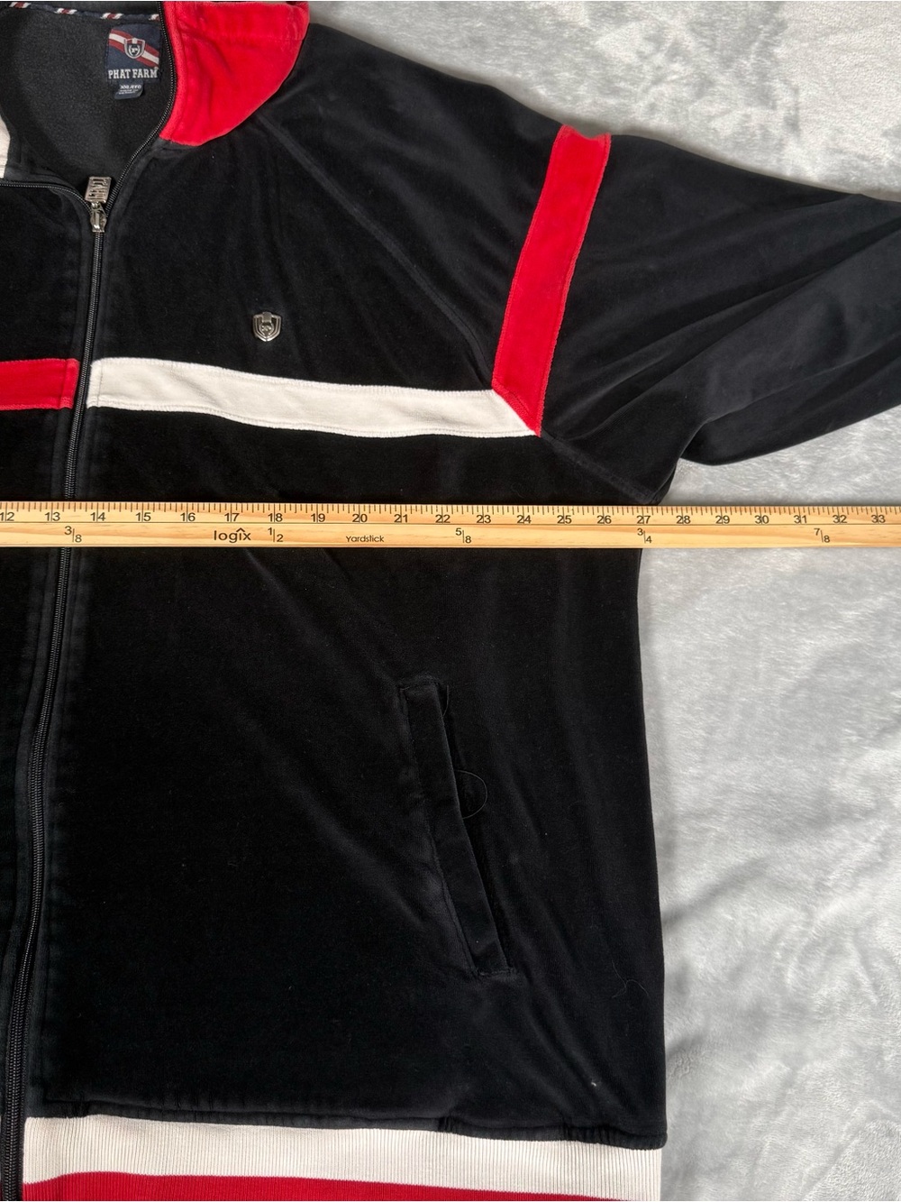 Vintage Phat Farm Velour Track Jacket Mens 2XL Full Zip Hip Hop Y2K - Picture 7 of 9